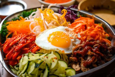  Bibimbap - Một món ăn sôi động đầy màu sắc với sự hoà quyện giữa vị cay và ngọt của nước sốt gochujang!